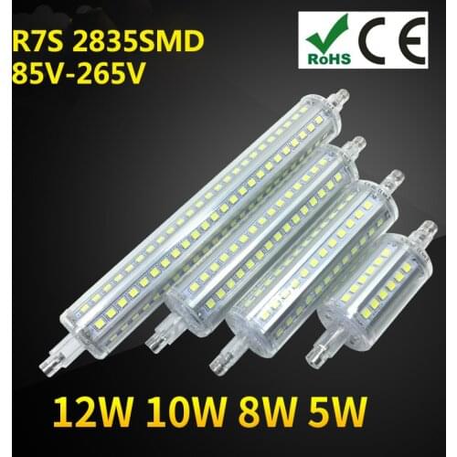 SMD2835 R7S LED lamp Light 36 72 90 144leds 5W 8W 10W 12W 78mm 118mm 135mm 189mm AC90-260V LED bulb 2835smd led lamp floodlight