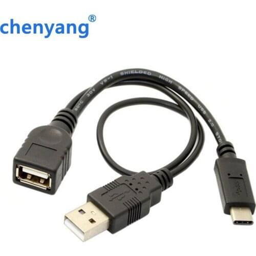 USB-C USB Type-C TYPE C USB 3.1 to USB 2.0 Female OTG Data Cable with Power