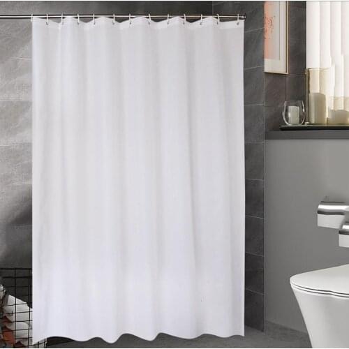 Waterproof Shower Curtain Set With Hooks Solid Color Bathroom Curtains For Bathtub Bath Mildew Proof Curtain Liner Home Decor