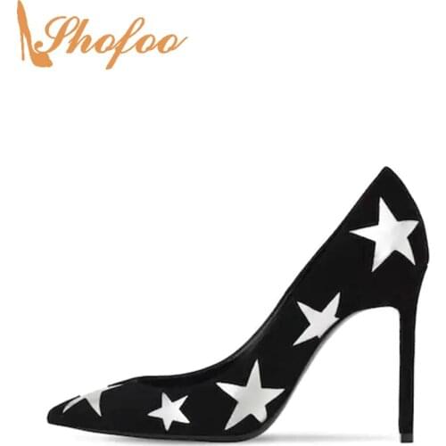 Black Silver Patchwork Stiletto High Heels Women Pumps Slip On Large Size 15 16 Ladies Summer Fashion New Mature Shoes Shofoo