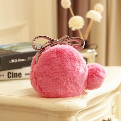 Winter Faux Fur Girl Coin Purse Childrens Wallet Small Change Purse Kid Plush Bag Coin Pouch Bow/Fur Ball Baby Handbag