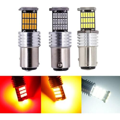 2PCS 1156 BA15S P21W S25 7506 LED Bulbs High Power 45pcs 4014SMD Super Bright 1200LM Replace For Car Reversing Light White Red