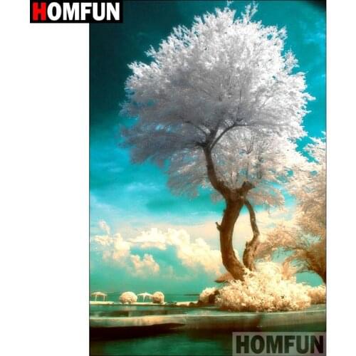 HOMFUN Full Square/Round Drill 5D DIY Diamond Painting "Tree scenery" Embroidery Cross Stitch 3D Home Decor A10952