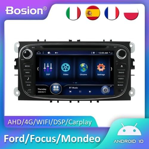 Bosion Android 10.0 Car DVD Radio Multimedia Player For Ford Focus S-Max Mondeo Galaxy C-Max GPS IPS DSP Carplay 2 Din autoradio