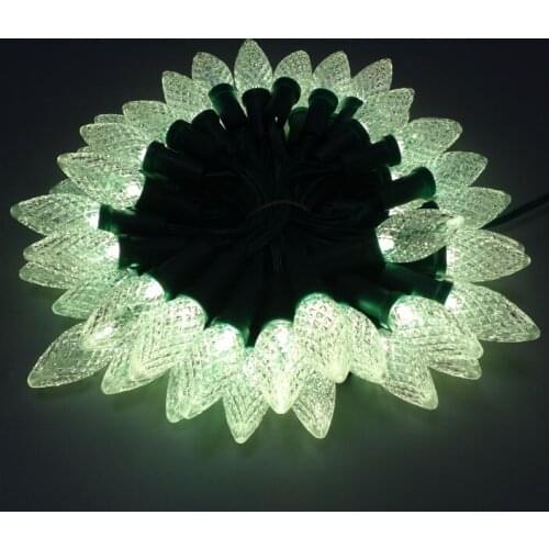 C9 DC12V WS2811 50nodes addressable RGB LED Christmas pixel string light with waterproof connectors