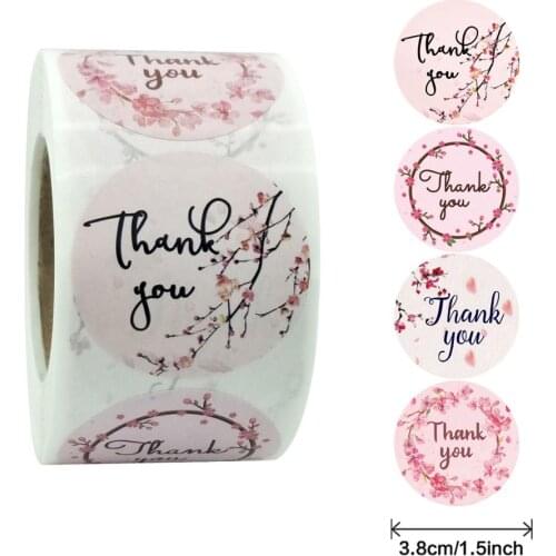Qiduo Flower Thank you sticker Business Gift Envelope Seal Wedding Decoration Stationery Adhesive label Planner Sticker Supplies