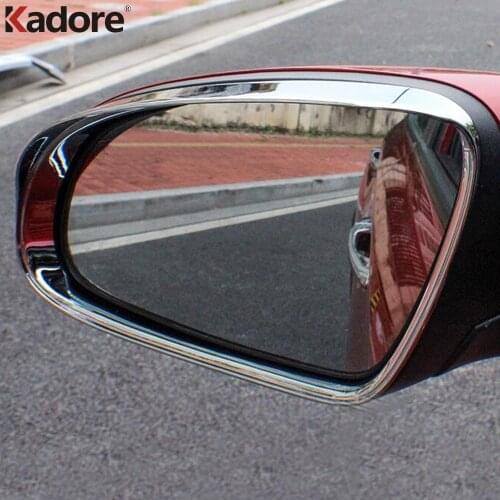 For Hyundai Kona Kauai SUV 2017 2018 2019 2020 Chrome Side Door Rearview Mirror Rain Visors Shade Cover Trim Car Accessories