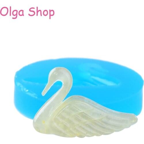 DYL182 Swan Silicone Mold 40mm - Fondant Polymer Clay Sugarcraft Cell Phone Deco Jewelry Molds, Mould Soap Mould Food Safe