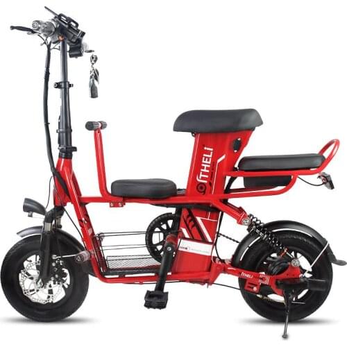 Electric Scooter Bike With Adult/Child Seat 2 Wheels Electric Scooters 350W 48V Travel Electric Bicycle Bike