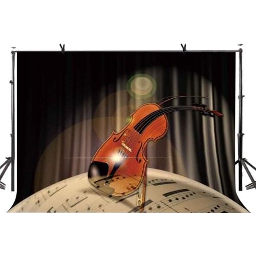 150x220cm Violin Backdrop Black Curtain Elegant Violin Photography Background for Camera Photo Props