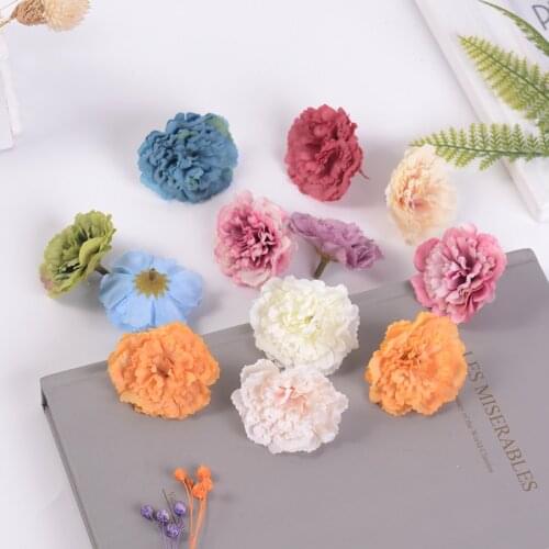 5/20Pcs Fake Flowers Artificial Carnation Silk Artificial Flower Heads DIY Handmade Crafts Mothers Day Home Wedding Decoration
