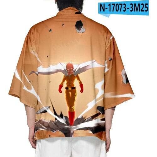 One Punch Man 3D Japanese Kimono Haori Yukata Women/Mens Fashion Summer Casual Cool Short Sleeve Streetwear boys Cardiga