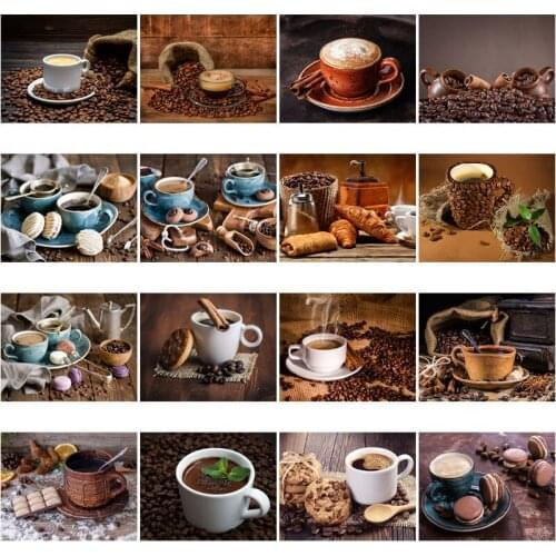 Coffee Dessert 5D Diy Diamond Painting Cross Stitch Kit Mosaic Diamond Embroidery Full Square/round Drill Home Decoration Gifts