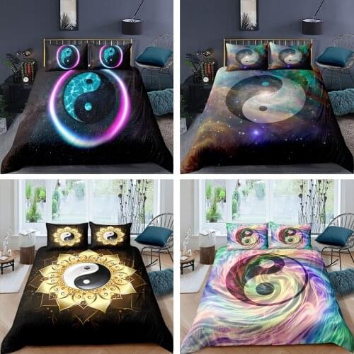Colorful Tai Chi Bedding Set 2/3Pcs Duvet Cover & Pillowcase(s) 3D Printed Quilt Cover Home Textile Gift