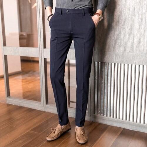 Suit pants mens New Korean slim Fit elastic fabrics Business casual Pants Male high-grade Formal dress pants for men trousers