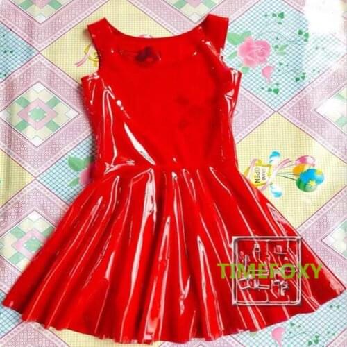Latex Dress bubble fashion dress Clubwear Catsuit Mini Latex Dress Shapewear Rubber Sleeveless sexy Moulded Dress