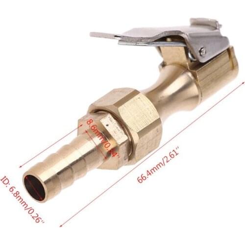 2021 New 1/4" Brass Tire inflator Locking on Air Chuck Air Compressor Pump Adapter with 8mm Barb Connector Accessories for Car