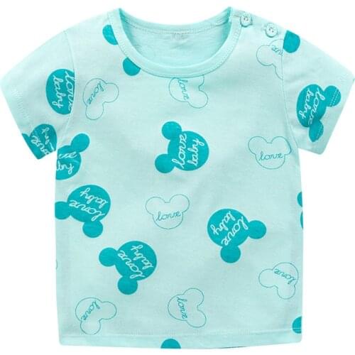 Summer Cartoon Mickey Mouse Print Baby Boys Short Sleeve T Shirts Infant Kids Girls T-Shirts Cotton Clothes Toddler Tops Tees