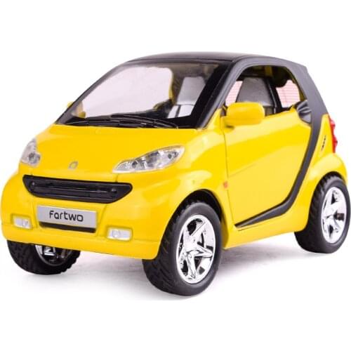 1:32 Alloy Diecast Mercedes Benz Smart Vehicles Model Music Lights Toy Car Collections Boys Gifts Automobile