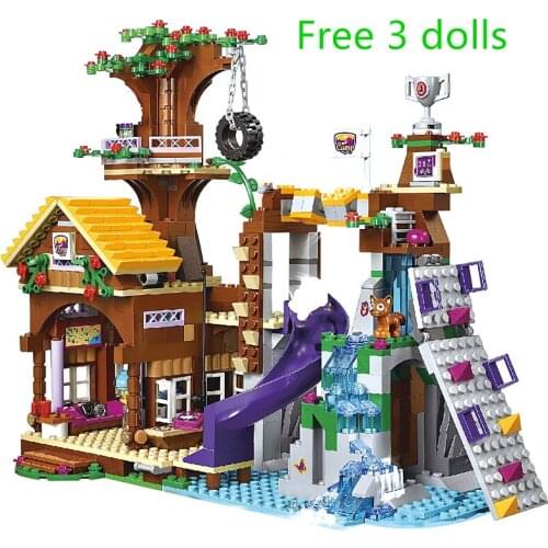 Jungle Series Adventure Camp Tree House Stephanie Statue Kit Building Block Girl Emma Building Block Decoration Gift
