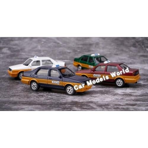 Set of 4 pcs Toy Models Jetta Beijing Taxi Cars 7-8 cm (Metal & Plastic Parts)