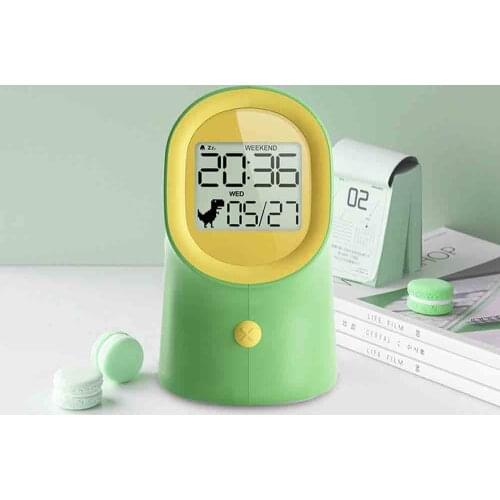 Night Light Alarm Clock for Kids Dinosaur LCD Digital Children Room Sleep Wake Up Electronic Desk Table Bedside Clock Home Decor