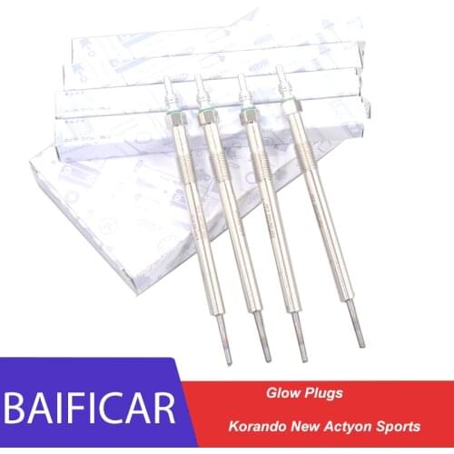 Baificar Brand New Genuine 4 PCS Glow Plugs 6711590101 For Ssangyong Korando New Actyon Sports