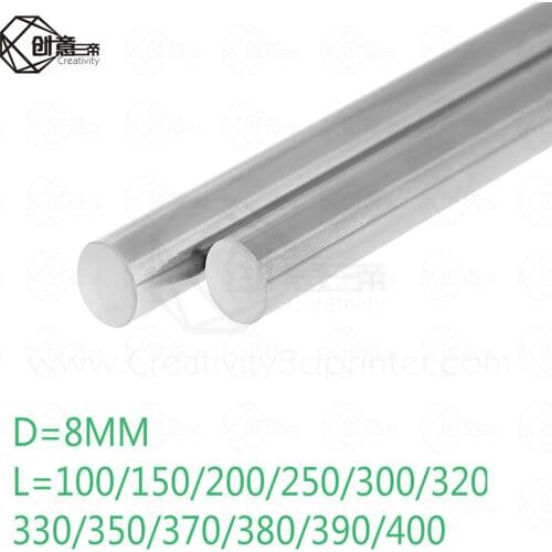 1pC 3D Printer Parts Smooth Shaft Rod Optical Axis Multiple Length Option 300 330 350 380 400 500 600mm CNC Chromed Diameter 8mm