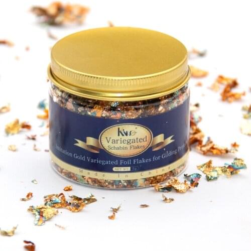 Imitation Gold Leaf Flakes Variegated Copper Foil Fragments for Nail Decoration Manicure Gilding Art