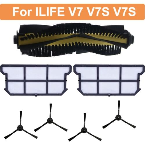 Main Roller Brush Side Brush Dustproof HEPA Filter For ILIFE V7 V7s V7S Pro Robotic Vacuum Cleaner Home Spare Parts Accessories