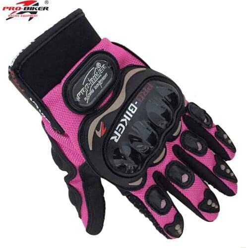 PRO-BIKER knight full finger small size S pink orange black women motorcycle gloves Moto Mujer Luva moto race female Gloves