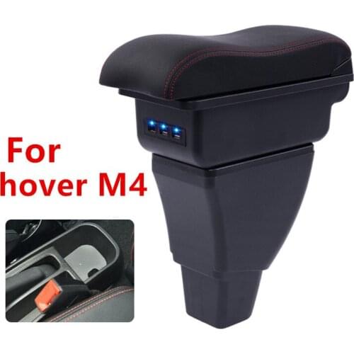 For Great wall hover M4 armrest box USB Charging heighten central Store content box cup holder ashtray accessories parts