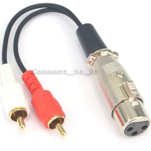 10 Pieces XLR Y Splitter Patch Cable XLR Female to 2 RCA male Adapter Cable 0.6 Feet