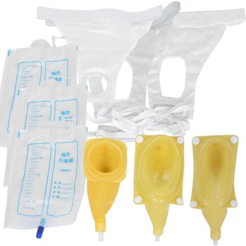 Silicone Urine Collector Bag Adults Urinal with Urine Catheter Bags Health Care Male Female Hygiene for Older Men Woman Reusable