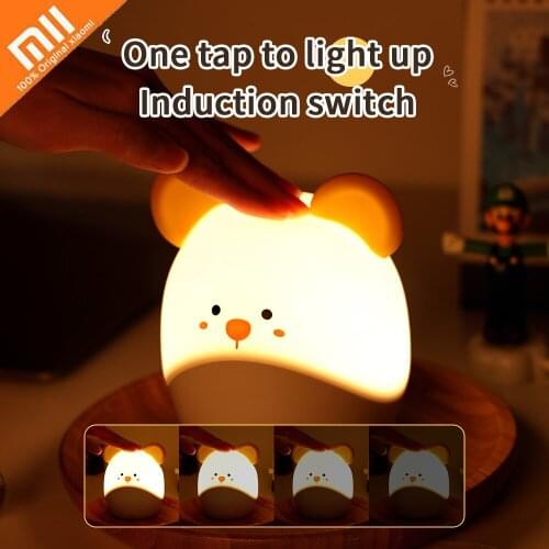 Xiaomi LED Lamp Night Light Cute Cartoon Animal for Baby Children Mom Room Night Lamp Sleep Feed Gift USB Charging Silicone