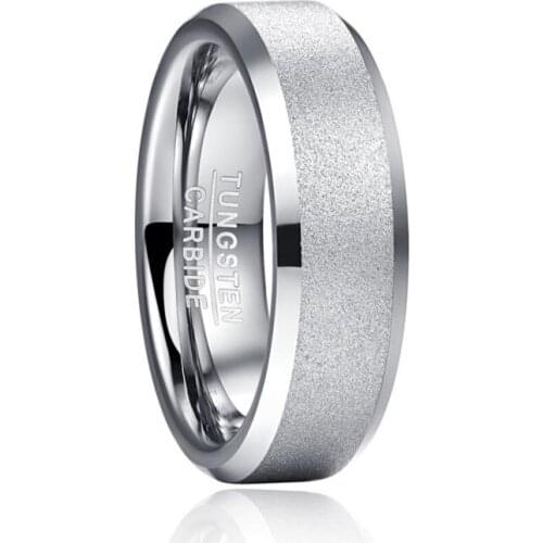 Comfort Fit Tungsten Carbide Ring For Men Women Sandblasted Anel Masculino