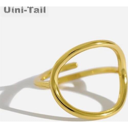 UiniTail new design hot-selling 925 sterling silver trend geometric ring hollow ring fashion sweet and dynamic high-quality
