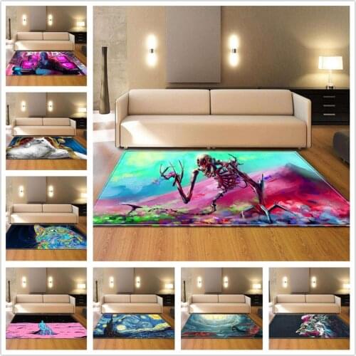 Terror Halloween Carpet Horrified Skulls Large Size Carpets for Living Room Area Rugs Soft Flannel 3D Printed Rug Tea Table Mats