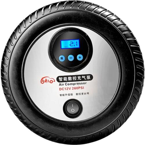 Air Compressor Tire Inflator, DC 12V Portable Air Compressor for Car Tires, Auto Digital Tire Pump with LED Light