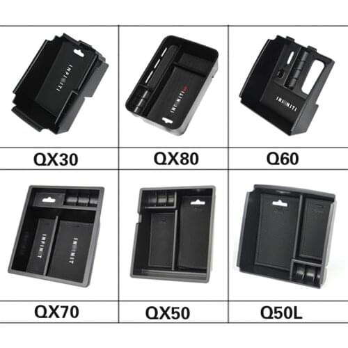 High Quality For Infiniti QX30/QX50/QX70/QX80/Q50L/Q60 2013-2017 Black Central Storage Pallet Armrest Container Box