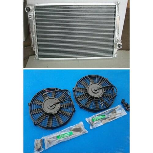 High Performance Aluminum Radiator + 2*FAN For BMW 1999-2007 E46 M3 330D 328 Ci 323 Ci 320 Ci 318 i MT 56MM