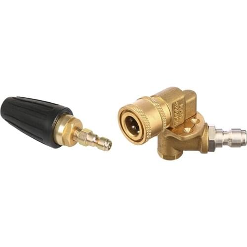 1 Set Pressure Washer Turbo Nozzle & 1 Pcs Quick Connecting Pivoting Coupler