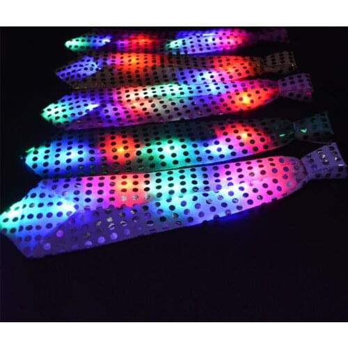 1pcs Bow Tie Necktie Lights Sequins Bowtie Wedding Mens Flashing LED Tie Light Up