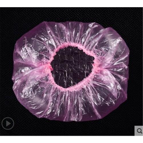 10 Pcs/Bag Disposable Hair Shower Cap Hat Clear Pleated Anti Dust Hat Set Women Men Bath Caps Hair Salon Beauty Accessories