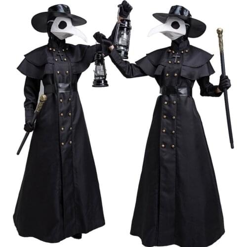 2021 Black Medieval Steampunk Style Halloween Adult Ant-Man European and American Plague Doctor Beak Crow Mask Cosplay Costumes