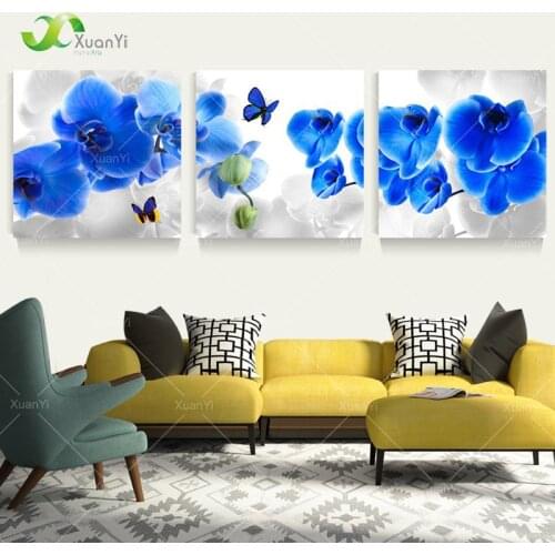 3 Panel Modern Abstract Butterfly Flower Painting Cuadros Flowers Picture Canvas Art Home Decor For Living Room No Frame PR159