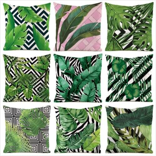 45cm*45cm IG **Banana Leaf** Inimitated Silk Fabric Throw Pillow Covers Couch Cushion Cover Home Decorative Pillows Pillow Case