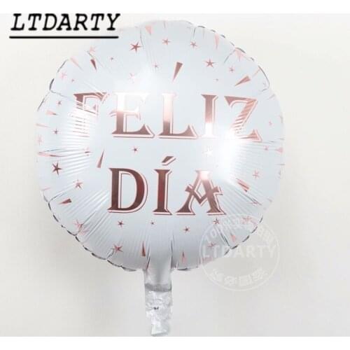 5pcs 18 inch Portuguese happy day aluminum baby birthday party wedding balloon inflatable air decoration