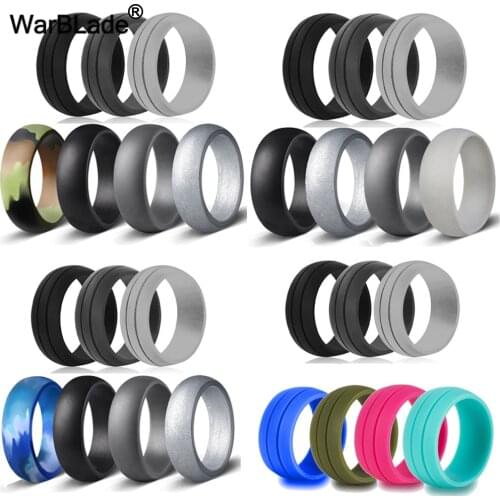 7pcs/set 8mm 100% Food Grade FDA Silicone Ring 6-12 Size Hypoallergenic Crossfit Flexible Silicone Finger Rings For Men Women