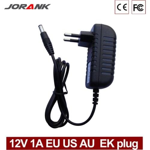 JOY DC 12 V 1A EU Plug Power adapter charger AC 100-240 V DC power supply for CCTV camera (2.1mm * 5.5mm)